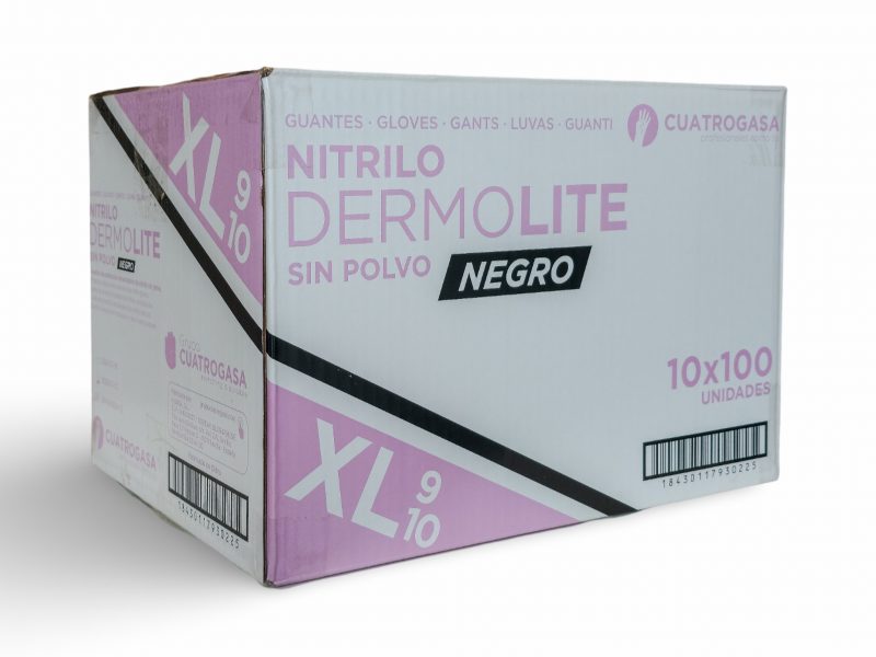 GUANTE NITRILO NEGRO SIN POLVO TALLA XL 10X100 UDS.