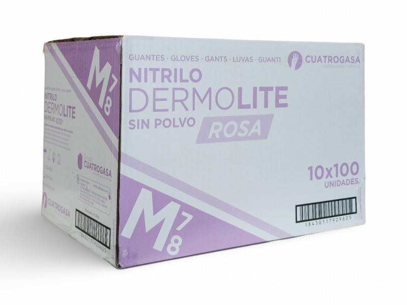 GUANTE NITRILO ROSA SIN POLVO TALLA M 10x100 UDS