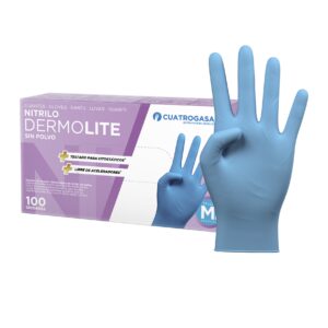 Guante nitrilo azul sin polvo talla M 100 uds.
